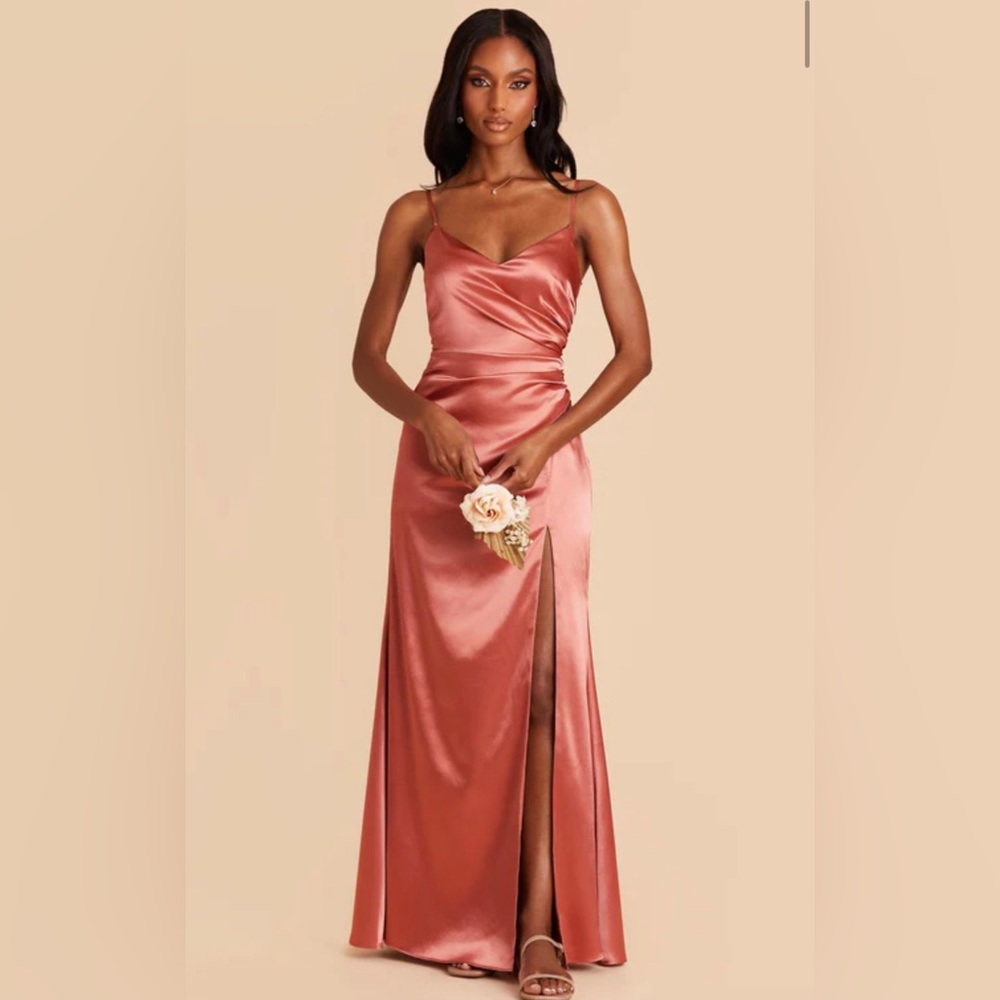 Birdy Grey Size XL satin terracotta Catherine prom/bridesmaid dress
